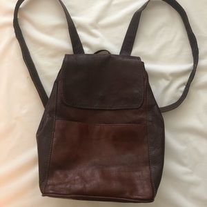 Vintage European leather small backpack purse